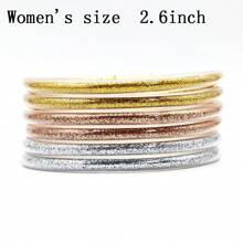 6pcs Mixed Metal Color Jelly Bangle Beacelet - 3 Colors, 6 Pieces - View 3