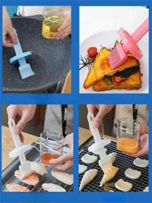 1 Cepillo rosa para parrilla, cepillo para aceite de horneado, resistente a altas temperaturas, para cocinar, soldar en la cocina, hornear en casa, cocinar a la parrilla, parrilla al aire libre con cepillo en forma de botella para aceite de cocinar, aceites - Multicolor - Ver 4