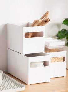 1 件日式长方形厨房收纳盒、抽屉分隔盒、办公桌收纳盒