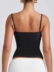 个性化图案——定制美式图案女士吊带背心，可定制图片，添加您自己的文字/图片（徽章图案/公司标志/家庭照片/自拍/花朵）。设计您专属的个性化印花，作为送给女朋友的礼物。时尚、潮流、嬉皮、休闲、简约别致、个性化、定制、独一无二。男士服装、胶囊衣橱、男士基础/街头风格。送给他的理想礼物，适合送给男朋友、家人、朋友，生日、度假/节日、学校/比赛、运动/攀岩等场合。定制女士运动上衣，舒适黑色夏季款，健身服。 - 黑色 - 查看 3