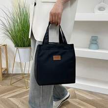 1 pieza Bolsa de almuerzo portátil y ligera, conveniente para guardar el almuerzo en la escuela, oficina, picnics, con asa para llevar