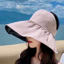 1PC Women's Hat Korean Version Outdoor Travel Sun Hat Foldable Uv Protection Sunscreen Fashionable Hat Bow