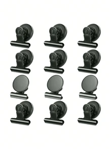1/5/10st Zwarte magnetische clips, sterke koelkastmagneten met clip, duurzame metalen bulldogclips met magnetische achterkant, perfect voor thuis, op kantoor en in de keuken, ideaal voor het vasthouden van foto's, notities, papieren en recepten