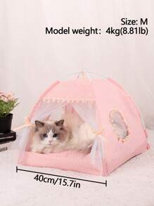 1 pieza Tienda para mascotas con estampado floral, diseño delgado y transpirable lavable, adecuado para gatos y perros pequeños, se puede usar tanto en interiores como en exteriores, para todo el año