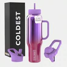 Coldest 46oz 100% Leak Proof Insulated Tumbler With Lid & Straw (3 Lids) - Stainless Steel For Women & Men - Travel Containers, Chug & Drinkware