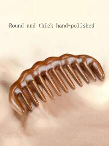 1把宽齿天然檀木梳，防静电按摩梳，适用于卷发、烫发和直发，女士造型梳，发梳，梳子，美发工具，美发产品和配件，适用于理发店、美容院、返校季、旅行度假必备，女士美发配件，发梳套装，梳子，卷发梳，解结梳，女士发梳，头发，旅行，美发产品，美发工具，美发用品，理发师，理发配件，理发店，美发设备