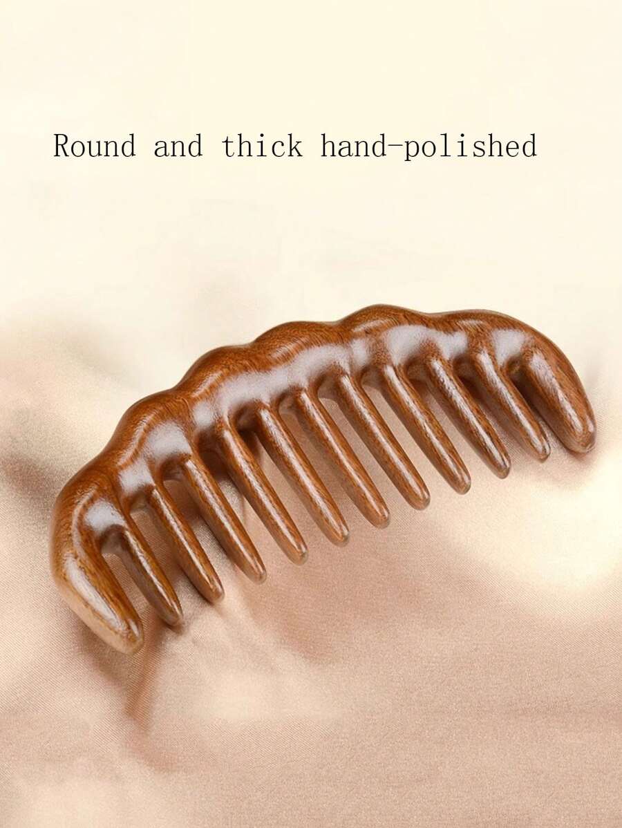 1把宽齿天然檀木梳，防静电按摩梳，适用于卷发、烫发和直发，女士造型梳，发梳，梳子，美发工具，美发产品和配件，适用于理发店、美容院、返校季、旅行度假必备，女士美发配件，发梳套装，梳子，卷发梳，解结梳，女士发梳，头发，旅行，美发产品，美发工具，美发用品，理发师，理发配件，理发店，美发设备