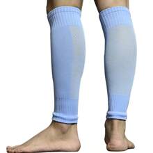 1 paio di parastinchi traspiranti, protezione per le ginocchia, manicotti per le gambe per sport, maniche protettive da esterno per il calcio