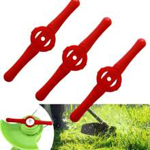 100pcs/50pcs/10pcs Plastic Trimmer Blades For Lawn Mower, Easy To Control Weeds, Red Plastic Grass Cutter Blades, Suitable For Cordless Trimmers/Edgers, Durable And Quick To Replace, Red Color For Easy Identification