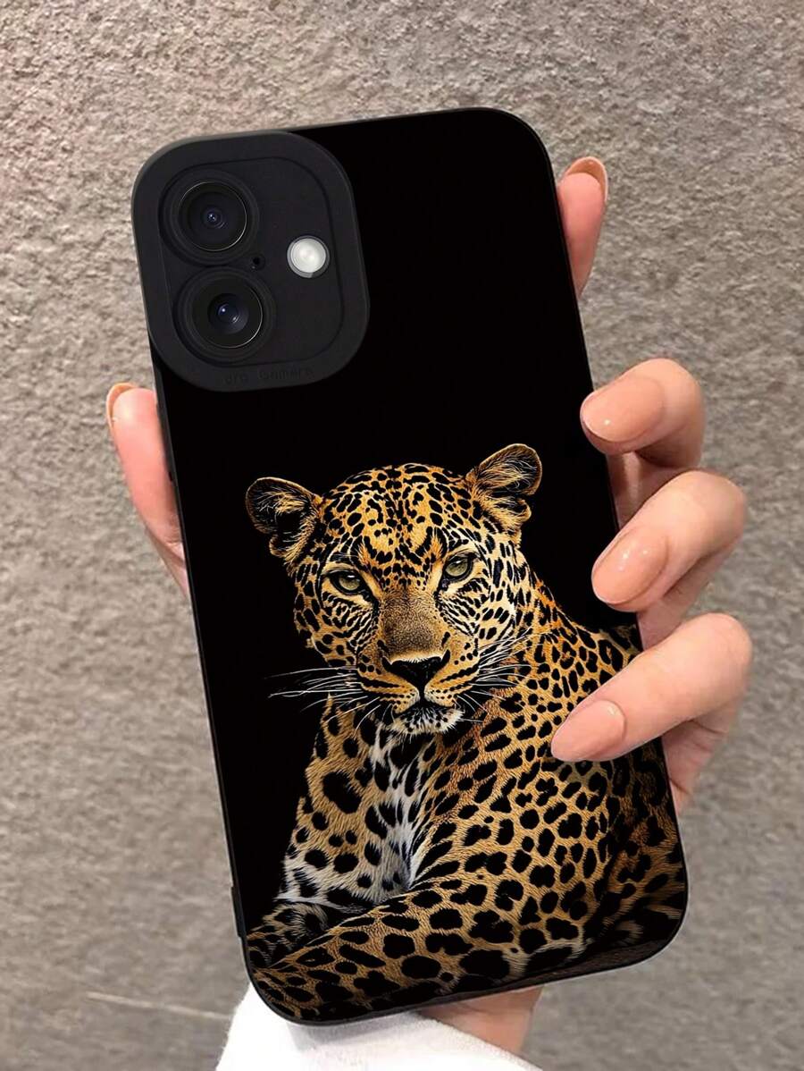 Fierce Animals 1pc Leopard Pattern Full Protective Phone Case, Compatible With IPhone 7 8 X XS XR 11 12 13 14 15 16 Pro Plus ProMax, Shock-Proof