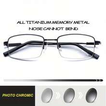 3-In-1 Photochromic Reading Glasses Memory Frame Women's Reading Glasses+1.0-+4.0 - White - View 7