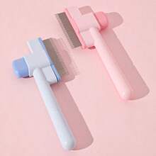 1pc Cat Grooming Brush, Massage Flea Removal Self-Cleaning Slicker Brush, Dog Hair Removal Brush, Universal Pet Grooming Brush