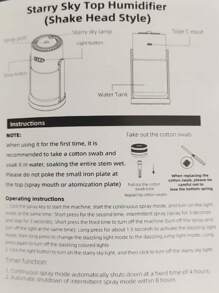 Nowy nawilżacz powietrza z projektorem Star, zasilany przez USB, do domu, pokoju dziecięcego, sypialni, nocnej lampki samochodowej, nawilżający rozpylacz mgiełki
