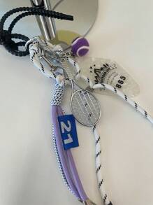 1pc Fashion Creative Badminton Keychain Diy Bag Pendant Cute Accessory For Gift