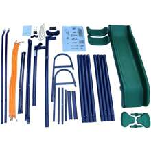 KLB Sport Metal Swing Set Outdoor With Slide, Seesaw Play Set For Kids - Green - View 6