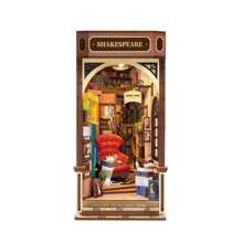 Robotime Rolife Book Nook Kit Bookends DIY Miniature House 3D Puzzles Wooden Book Nook Diorama Model Building For Adults Model Kit Christmas Birthday Gifts (Bookstores) - 彩色 - 查看 3