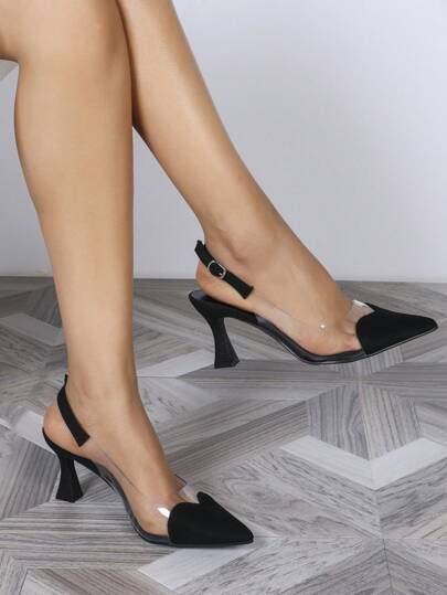 Zapatos de tacón alto de punta fina negros para mujeres, cómodos, versátiles para uso diario, de moda, sexys y elegantes, bombas que realzan la longitud de las piernas