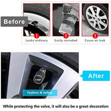 4pcs Tire Valve Caps, Valve Stem Caps For Toyo Ta Audi VW Benz BWM Nissan Hyun Dai Kia And So On, Alloy Car Tire Caps For Corrosion Resistant Leak-Proof Car Accessories, Balck