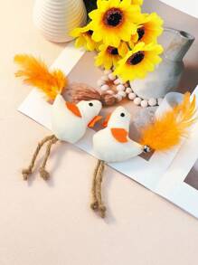 1pc New Mini Realistic Chicken Cat Lover And Cat Mom Love Toy, Sisal Rope & Feather With Bell, Sound Activated Interactive Cat Lover And Cat Mom Love Teaser Toy