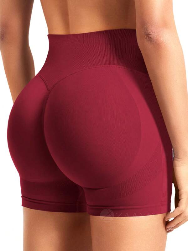 VOYJOY Short de sport pour femme, short de gym, taille haute, dos en V, pour soulever les fesses, pour motard, pour l'été, pour le fitness