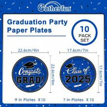 10/30 Pcs Congrats Class Of 2025 Graduation Party Supplies Dinnerware Disposable Paper Plates For Congrats Grad Party Decorations - Graduation Season Disposable Dinner Plates - View 2