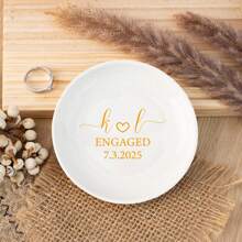 Customized Wedding Ring Dish, Personalized Engagement Gifts, Initial Ring Dish, Gifts For Couple, Ring Holder Dish, Valentine's Day Gifts