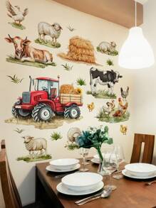 1st/1set2st/1set3st Boerderijdieren Schapen, Kuikens, Wolken Muurstickers, Decoratief voor Slaapkamer, Woonkamer, Studeerkamer, Keuken