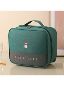 1pc Portable Medicine Storage Bag, Travel First Aid Kit, Home Medical First Aid Box, Travel Health Medicine Organizer, Suitable For Home, Travel, Disease Prevention