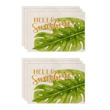 1pc/4pcs/6pcs Summer Decorative Placemats, Banana Leaf, Flamingo, Pineapple, Letter Linen Placemats, Stain-Resistant, Suitable For Home, Dining Room And Restaurant, Table Decor, Home Goods