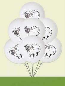 12/24pcs Lamb Shaped Decorative Balloons, Suitable For Holidays, Birthdays, Parties - Multicolor - View 3