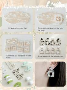 Boho Style Flower Shape Polymer Clay Cutters, 3D High-Precision Clay Cutters For Jewelry Making, Clay Cutting Mold Tool DIY Creative Decorative Earrings, Art And Craft Molds Accessories - Clay Cutter - View 6