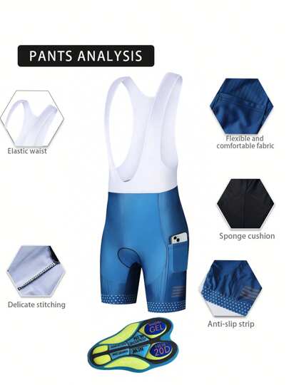骑行短裤自行车紧身裤铁人三项 20D 凝胶填充专业莱卡自行车短裤透气男士山地自行车短裤带口袋
