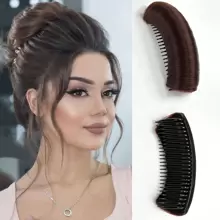 Synthetic Lrrvisible Fluffy Hair Pad Wig Cushion Comfortable HighTemperature Fiber Insert CombIncrease Hair DIY Styling Lnsert Hair Pad Hair Accessories - Black Brown - View 3