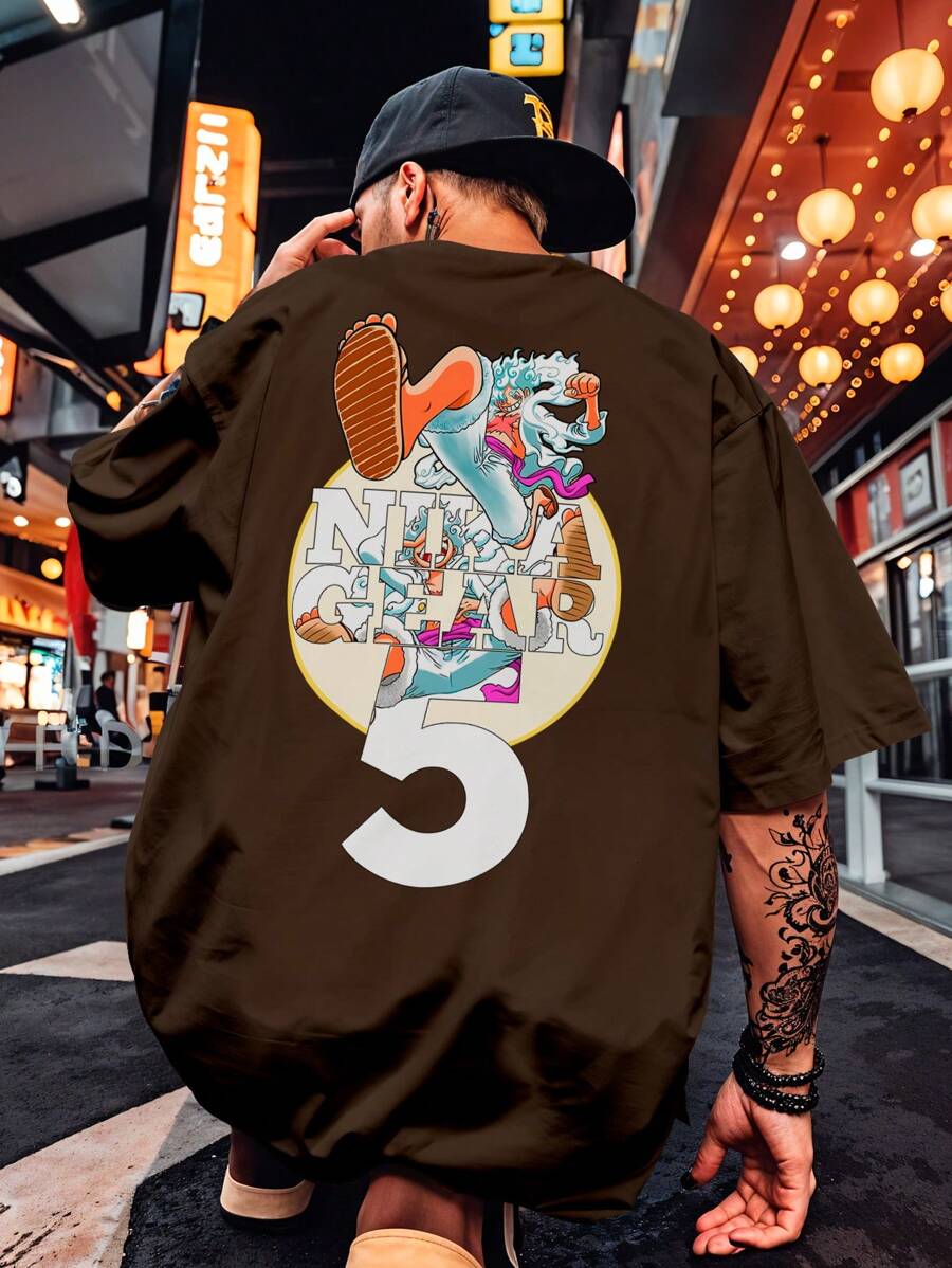 FLUXOGEEK Camisa Camiseta Oversized Streetwear  One Piece Luffy Gear 5 Despertar Ataque Especial Expansão Velocidade Transformação Série REF 7167 FLUXOGEEK