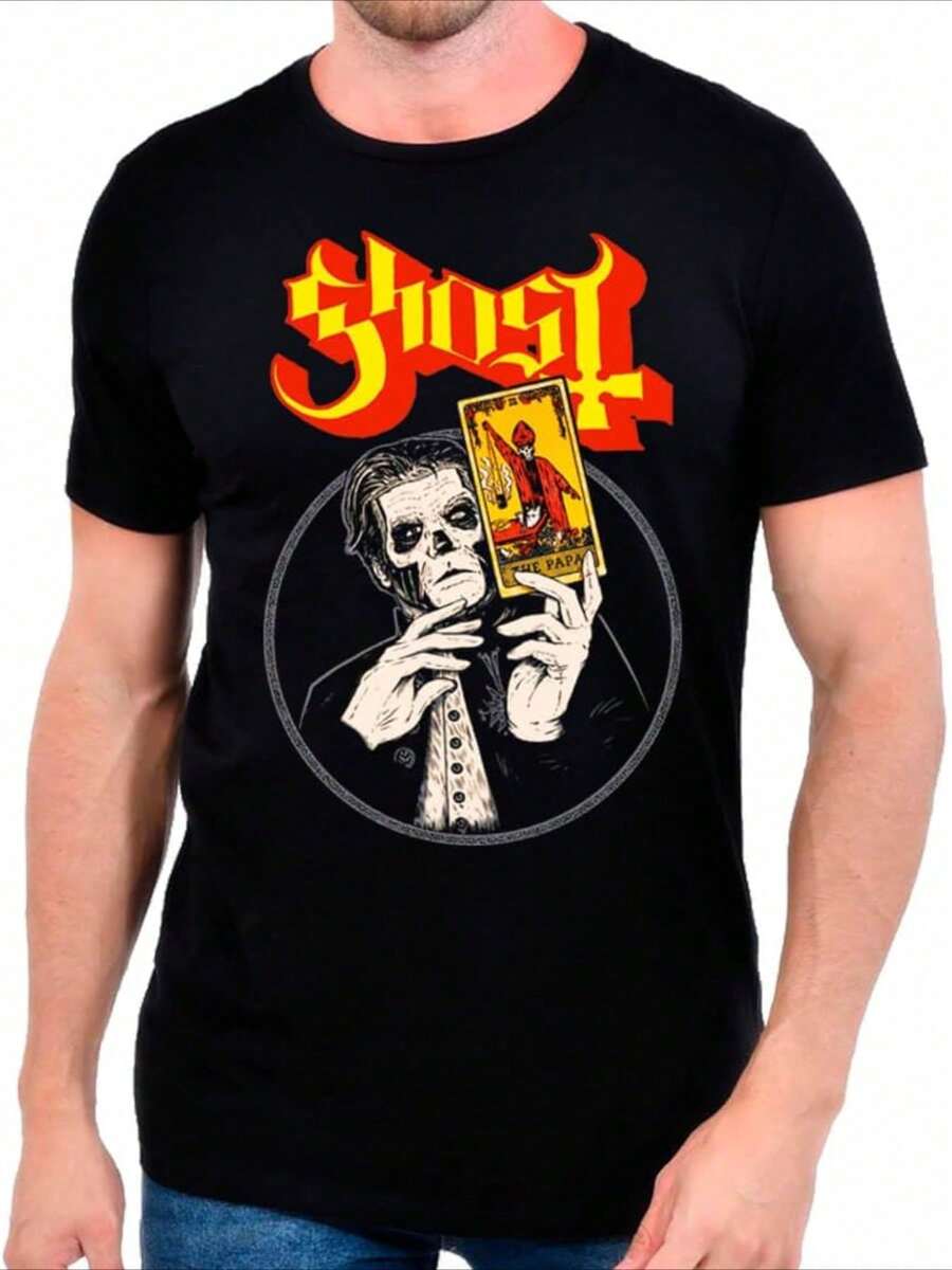 Prisma Textil Playera Ghost Tarot Rock Band+ Taza De Regalo Hombre - Negro - Ver 1