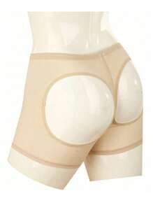Women Hip Shape Wear Tummy Control Butt Lifter Panties, Hollow Body-Shaper High Waist Shapewear, Slimmer Boyshort Underwear - 米色 - 查看 2
