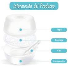 Esterilizador A Vapor Para Microondas - Para Biberones, Chupetes Y Accesorios De Bebé, Capacidad 6 Biberones, Material Resistente Al Calor