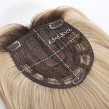 Long Wavy 18inch Hair Topper Big Base Cover Thinning Hair Clip In Hair Toppers For Women Fiber Wiglets With Fringe - 漸變金色 - 查看 3