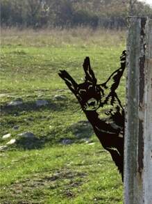 1pc Black Metal Animal Statue Garden Decoration, Personalized Gift For Friends Who Love Decorating Garden, Suitable For Outdoor Use, Brings Vitality To Your Garden