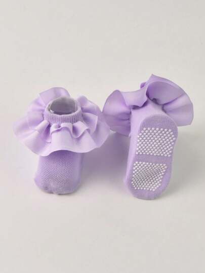 زوج من جوارب الطفل/ الرضيع المزينة بالنقوش الزهرية، جوارب أميرة متعددة الألوان