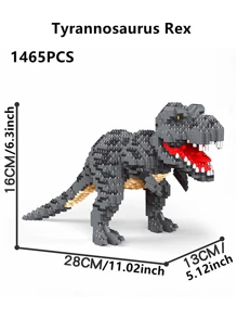 1 pieza Dinosaurio de la era Jurásica 1500 piezas Kit de construcción 3D creativo y educativo, juego de bloques de construcción para descompresión, decoración ideal para amantes de los dinosaurios, regalo para fiestas y cumpleaños