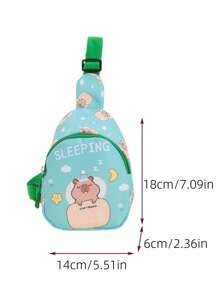 Capybara Pattern Kids Waist Bag, Cartoon Fashion Girls Mini Chest Bag, Casual Sling Crossbody Bag For Boys Toddler, Lightweight