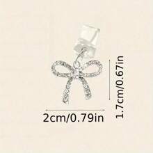 1pc Metal Rhinestone Bow Charm/Phone Charging Port Dust Plug/Decoration Pendant/Compatible With Iphone/Type-C/Android Plug