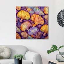 1 Piece Home Decor Wall Framed Canvas Sea Shell Pattern Home Decor Framed Canvas Wall Art Paintings For Living Room - Canvas Framed Print Wall Artworks Bedroom Decoration Office Wall Decor - Multicolor - View 3
