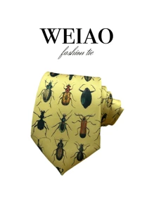 1pc Insect Printed Necktie, Realistic & Clear Pattern, Highly Personalized And FashionableMen Necktie - Multicolor - View 1