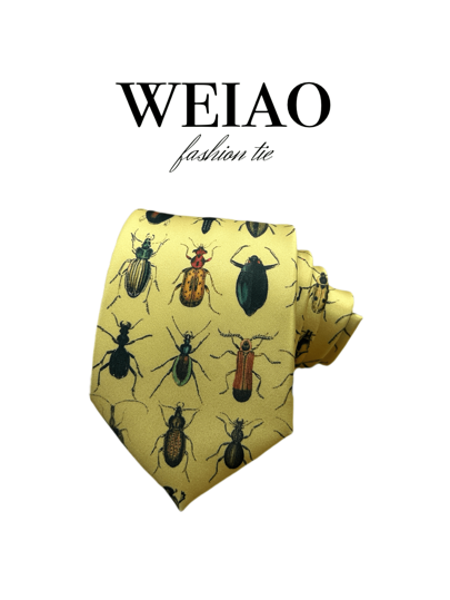 1pc Insect Printed Necktie, Realistic & Clear Pattern, Highly Personalized And FashionableMen Necktie