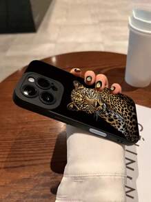 Fierce Animals 1pc Leopard Pattern Full Protective Phone Case, Compatible With IPhone 7 8 X XS XR 11 12 13 14 15 16 Pro Plus ProMax, Shock-Proof