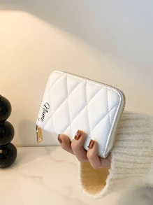 Perfect Gift For Mom'S Birthday, Anniversary Or Mother'S Day.Fashionable Vintage Diamond Plaid Lady Wallet Handbag Business Card Skull Y2k Punk Coin Embroidery Glossy Surface Multi-Functional Multi-Position Women Short Office Travel Festival Holiday Retro - Multicolor - View 7