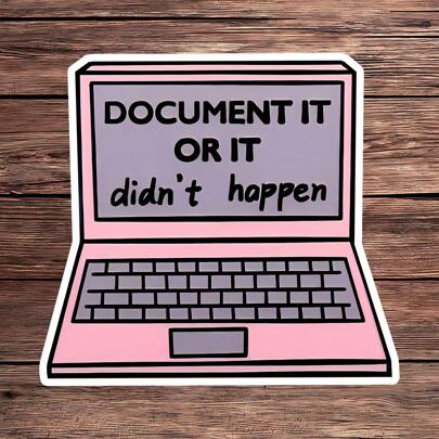 1PC Document It Or It Didn't Happen-sticker, grappige laptopsticker voor verpleegkundigen, medische documentatiesticker, motiverende sticker voor verpleegkundigen, inspirerende vinylsticker voor werk, cadeau voor professionele zorgverleners, laptop- en waterflessticker, grappig cadeau ter waardering van verpleegkundigen, perfect cadeau voor verpleegkundigen en medische professionals