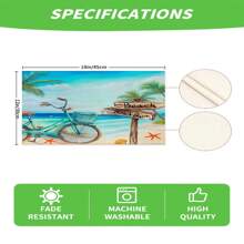 1pc/4pcs/6pcs Summer Decorative Placemats, Bicycle, Starfish, Coconut Tree, Letter Linen Placemats, Dirt-Resistant Placemats, Suitable For Home, Restaurant, Dining Table Decor, Household Supplies